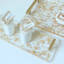 Acrylic Gold Foil Tray with Handle for Cake Desserts by Axya - Elegant Holiday Party Decor