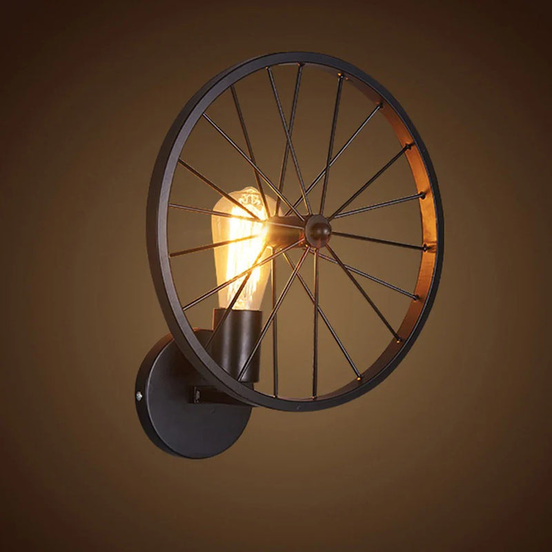 Axyaa Retro Loft Wheel Wall Sconce Industrial Lighting for Home Decor