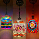 Axyaa Turkish Mosaic Sconce: Handmade Stained Glass Retro LED Hanging Light