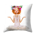 Axyaa Yoga Girl Printed Polyester Cushion Cover for Home Decor 45x45CM