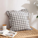 Axyaa Fringed Coffee Black Yellow Green Cotton Cushion Cover 45x45cm Home Decor