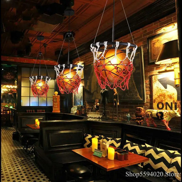 Axyaa Acrylic Basketball Pendant Lights for Home Bar Cafe Shop Living Room Kitchen