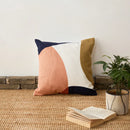 Axyaa Abstract Embroidered Pink Beige Cushion Cover 45x45cm Cozy Living Room Pillow Cover