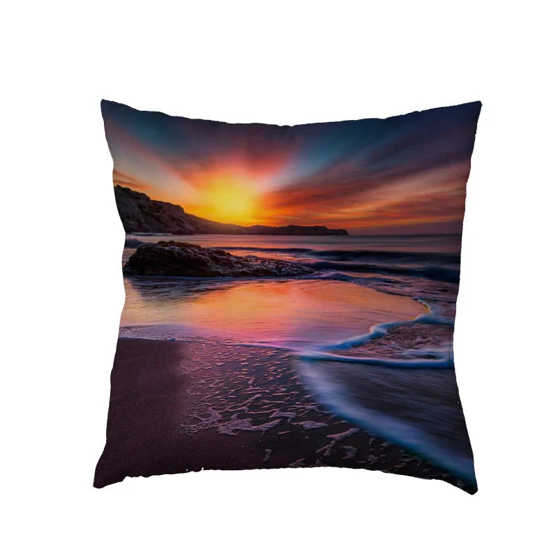 Axyaa Waterfall Maple Lake Forest Decor Pillow Cover Case