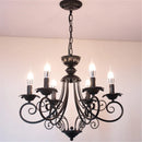 Axyaa Vintage Loft Retro Chandelier Beige Black American Candle Lamp Wrought Iron