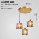 Axyaa Nordic Amber Glass Pendant Lights with Vintage Copper Finish