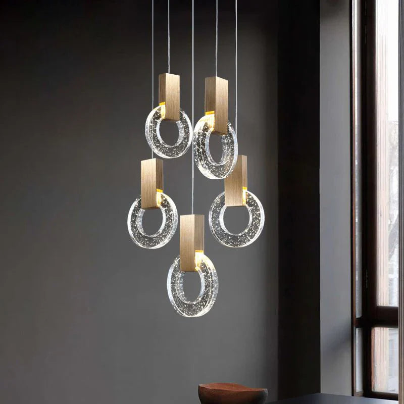 Axya Gold Crystal Pendant Lights for Bedroom Living Room Office Bar Home