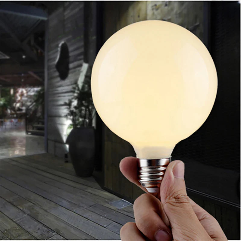 Axya Milk White LED Bulbs Light Glass Vintage Globe Lamp E27 Retro Filament Home Bulb