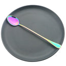 Axyaa 4-Piece Colorful Long Handle Spoon Set for Coffee, Tea, Desserts, and Juice