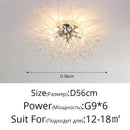 Axyaa Nordic Crystal Ball Ceiling Chandelier 3-Color Living Bedroom Lamp