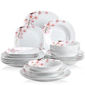 Axyaa 48-Piece Porcelain Ceramic Dinnerware Set for 12: Plates and Bowls