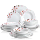 Axyaa 48-Piece Porcelain Ceramic Dinnerware Set for 12: Plates and Bowls