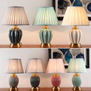 Axyaa Ceramic Table Lamp for Bedroom Living Room Home - Chinese & European Style Bedside Lamp