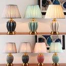 Axyaa Ceramic Table Lamp: Chinese & European Style Bedside Lamp for Bedroom, Living Room