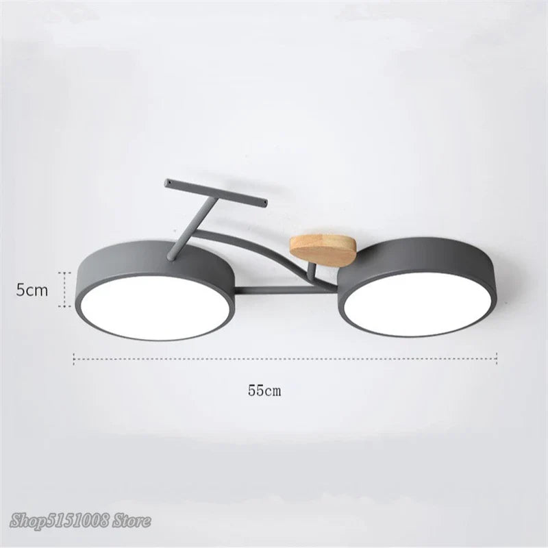 Axyaa Nordic LED Ceiling Lamp: Kids Bedroom Green White Gray Light