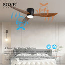 Axya Modern LED Ceiling Fan Light with Remote Control for Bedroom and Home - 220V