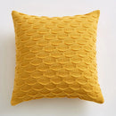 Axyaa Fish Scale Cushion Cover in Pink Grey Cream Yellow Blue Square Pattern