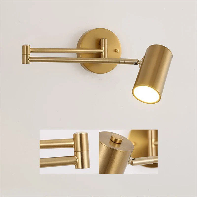 Axyaa Nordic Telescopic Wall Lamp for Simple Bedroom and Living Room
