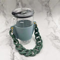 Axyaa Portable Glass Bottle Holder Strap PU Leather Beverage Cover