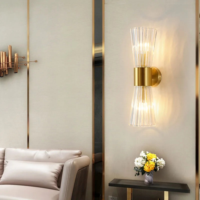 Axyaa Crystal Wall Sconce: Elegant Indoor Lighting for Living Room & Hallway