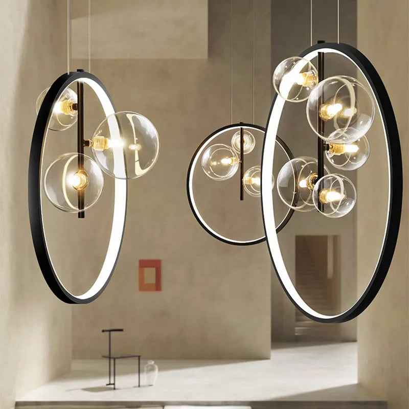 Axyaa Nordic Soap Bubble Glass Chandelier for Restaurant, Bar, Bedroom, Staircase