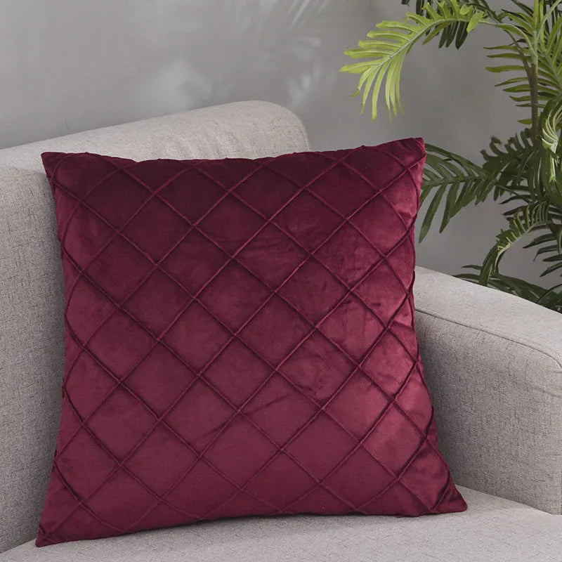 Velvet Geometric Cushion Cover by Axyaa - 45x45cm Pillowcase for Home Decor