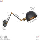 Axyaa Industrial Retro Adjustable Swing Arm Wall Lamp Sconce