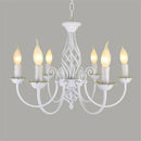 Axyaa Farmhouse Iron Chandelier: Modern Black White Lighting Fixture