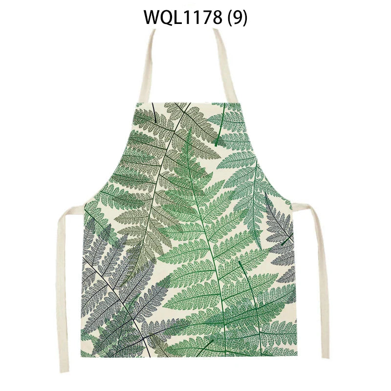 Tropical Jungle Print Kitchen Apron, Axyaa Plant Leaves Chef Bib for Kids Men Women