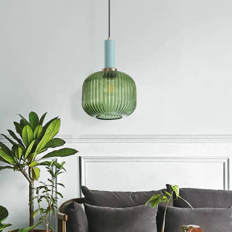 Axya Green Pumpkin Nordic Glass Pendant Lights Set for Versatile Home Décor