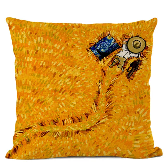 Van Gogh Self Portrait Cushion Cover by Axyaa - Home Decor
