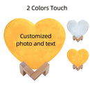 Axyaa Personalized Moon Lamp with Photo Text Heart Shape Night Light - Custom Gift