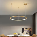 Axyaa LED Circle Rings Acrylic Aluminum Pendant Lights for Home Indoor Lighting