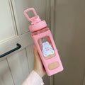 Axyaa Kawaii Shaker Water Bottle with Straw Sticker  ]];