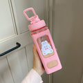 Axyaa Kawaii Shaker Bottle 700ml/900ml Straw Cute BPA-Free Plastic Gourde