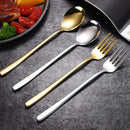 Axyaa Stainless Steel Long Handle Spoon Fork Set for Home Kitchen Dining