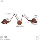 Axyaa Industrial Swing Arm LED Wall Sconce Vintage Style Loft Bedroom Lamp