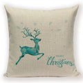 Christmas Cartoon Santa Claus Deer Pillows Covers Merry Christmas Gifts for The New Year by Axyaa