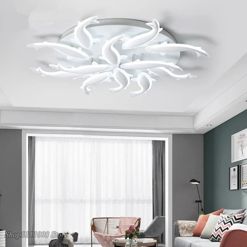 Axyaa Modern Nordic LED Fish Ceiling Light for Living Room and Bedroom
