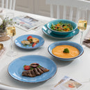 Axyaa BONITA Blue Dinnerware Set for 12 People