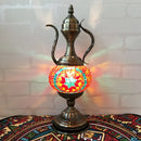 Axyaa Mediterranean Art Deco Turkish Mosaic Table Lamp - Handcrafted Glass Bed Light