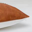 Axyaa Brown Faux Leather Pillow Cover - Home Decor, Couch, Bed - 45x45cm, 35x50cm