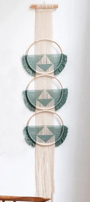 Axyaa Mandala Style Wooden Round Cotton Wall Decoration Macrame Tapestry