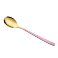 Axyaa Stainless Steel Golden Teaspoons with Long Handle - Kitchen Tableware