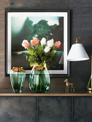 Axyaa Glass Vase: Golden Transparent Modern Home Decor Handicraft