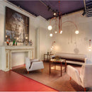 Axyaa Glass Ball Iron Chandelier: Modern Italian Design for Bedroom, Office, Living Room