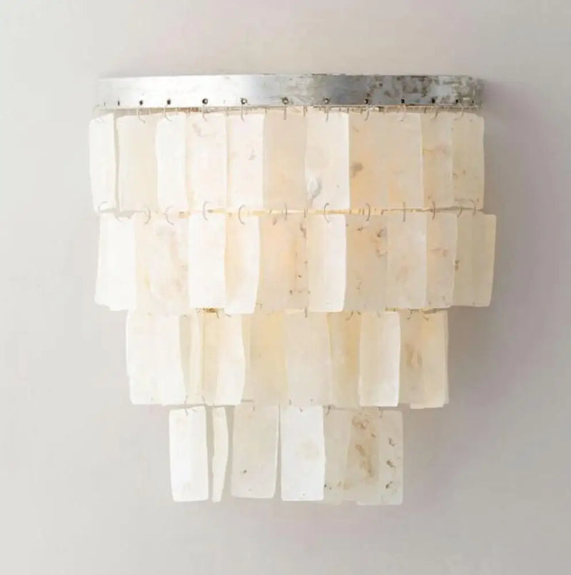 Axyaa Shell Wall Sconces: Retro Silver Bedroom Lighting for Nordic Home