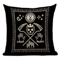 Axyaa Mexico Skull Decor Pillow Cover - Black Tarot Horror Ghost Home Decor