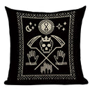 Axyaa Mexico Skull Decor Pillow Cover - Black Tarot Horror Ghost Home Decor