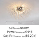 Axyaa Nordic Crystal Ball Ceiling Chandelier 3-Color Living Bedroom Lamp